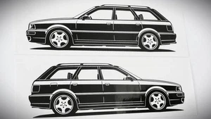 Pegatina Audi RS2 Avant Silhouette Audi 80 RS2 Avant 2x negra nueva - Imagen 1 de 21