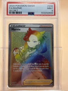 PSA 9 FA/Marnie 2020 Pokemon SWSH #208 Mint Secret - Bild 1 von 4