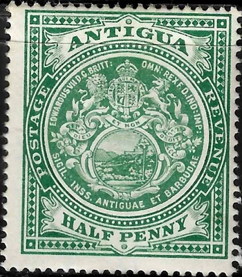 Antigua Stamp 1908 SC# 31 ½p green ' Seal of the Colony ' - Image 1 of 2