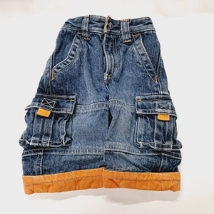 Baby Boy Gymboree 3-6 Month Baggy Y2k Jnco Street Style Jeans Cargo Orange Vtg - Picture 1 of 11