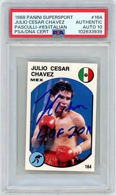 Julio Cesar Chavez Signed 1988 Supersport Rookie w/ "HOF 2011" *PSA GEM 10 AUTO* - Image 1 of 2