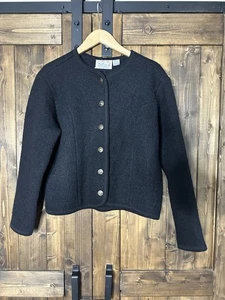 Vintage Tally Ho Wool Cardigan Sweater  Black Woman’s Size Medium - Picture 1 of 17