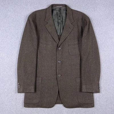 Blazer Ermenegildo Zegna para Hombres IT 56 / US 46 Mezcla de Lana de Cachemira Suave Marrón Italia Foto 1 de 4