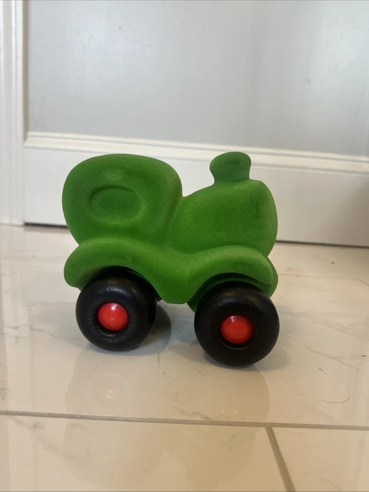Rubbabu Green Choo Choo Soft Train Toy Wheeled Sensory Toy 7.5"×5" Velvet - Image 1 of 1