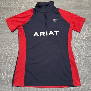 Ariat Tek Heat Shirt Reitsport belüftet 1/4 Zip rot blau Damen Medium Reiten - Bild 1 von 12