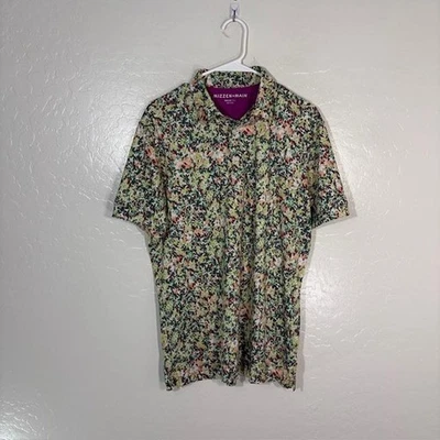 Camisa Mizzen+Principal Para Hombre Ajuste Medio Estampado Floral Manga Corta Rendimiento Foto 1 de 4