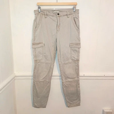 H&M Womens Jeans Grey Size UK 14 Cargo Denim Crop Mid Rise Straight Leg Y2K 90s - Image 1 of 4