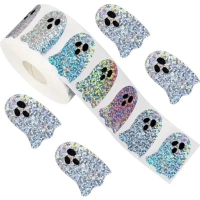 Sticker Halloween Geister glitzer Aufkleber Give Away basteln  basteln Hologramm - Bild 1 von 4