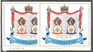 GIBRALTAR 1977, REIGN OF QUEEN ELIZABETH II - 25TH ANNIV. Sc 339a x2 Canc. F.DAY - Bild 1 von 1