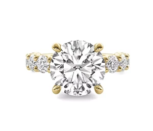 Hidden Halo 4.30 Ct E VS1 Lab Grown Round Diamond Engagement Ring 14k IGI - Picture 1 of 11