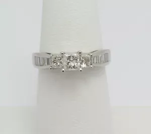 1CT Natural Diamond Engagement Anniversary Wedding Bridal Ring 14K White Gold - Picture 1 of 13