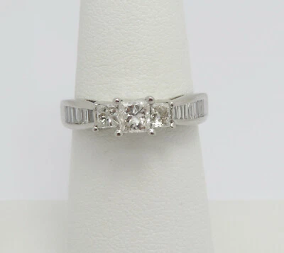 1CT Natural Diamond Engagement Anniversary Wedding Bridal Ring 14K White Gold - Image 1 of 4