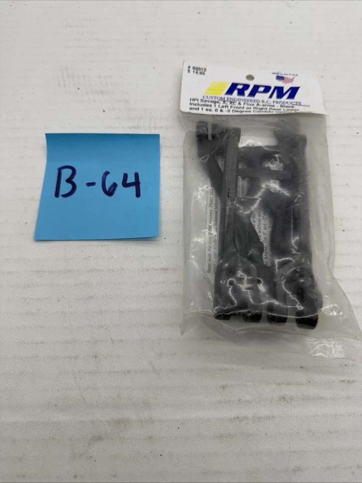 RPM Left Front/Right Rear A-Arm Set (Black) for HPI Savage RPM82012 - Image 1 of 1