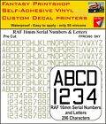 RC Vinyl Sticker Aufkleber Raf Serielle Buchstaben Nummern 16mm Vorgeschnitten