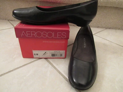 Zapatos de salón sin cordones con cuña azul oscuro de cuero Sotellite talla 6,5 M aerosoles para mujer Foto 1 de 4