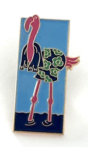 Vintage Odyssey of the Mind FL Florida Flamingo Beach Water OM OotM Lapel Pin - Picture 1 of 3
