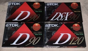 2 TDK D90 / 1 TDK D120 / 1 TDKDSX90 Leer Audio Cassette Tapes High Output Dubbi - Bild 1 von 4