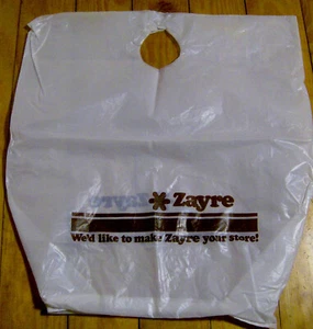 RAR Vintage 70er Jahre ZAYRE Plastiktüte DEFUNCT RETAIL DEPARMENT STORE KETTE Retro - Bild 1 von 3