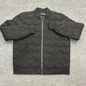 Karl Lagerfeld Paris Quilted Bomber Jacket Men’s L Black Zip Up Lightweight - Picture 1 of 6