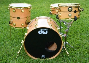 SUPER RARE! 1997 dw USA 25th Anniversary "FIDDLEBACK" FLAMED MAPLE 4 pc Drum Set - Picture 1 of 23