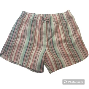 Carter's Kids Girls Shorts Linen Blend Stripe Faux Tie Detail on Waist Sz 12/12A - Picture 1 of 3