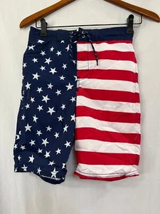 NWT Oshkosh Boy July 4th American Flag Star Swim trunk shorts UPF 50 Sz 12 - Picture 1 of 2