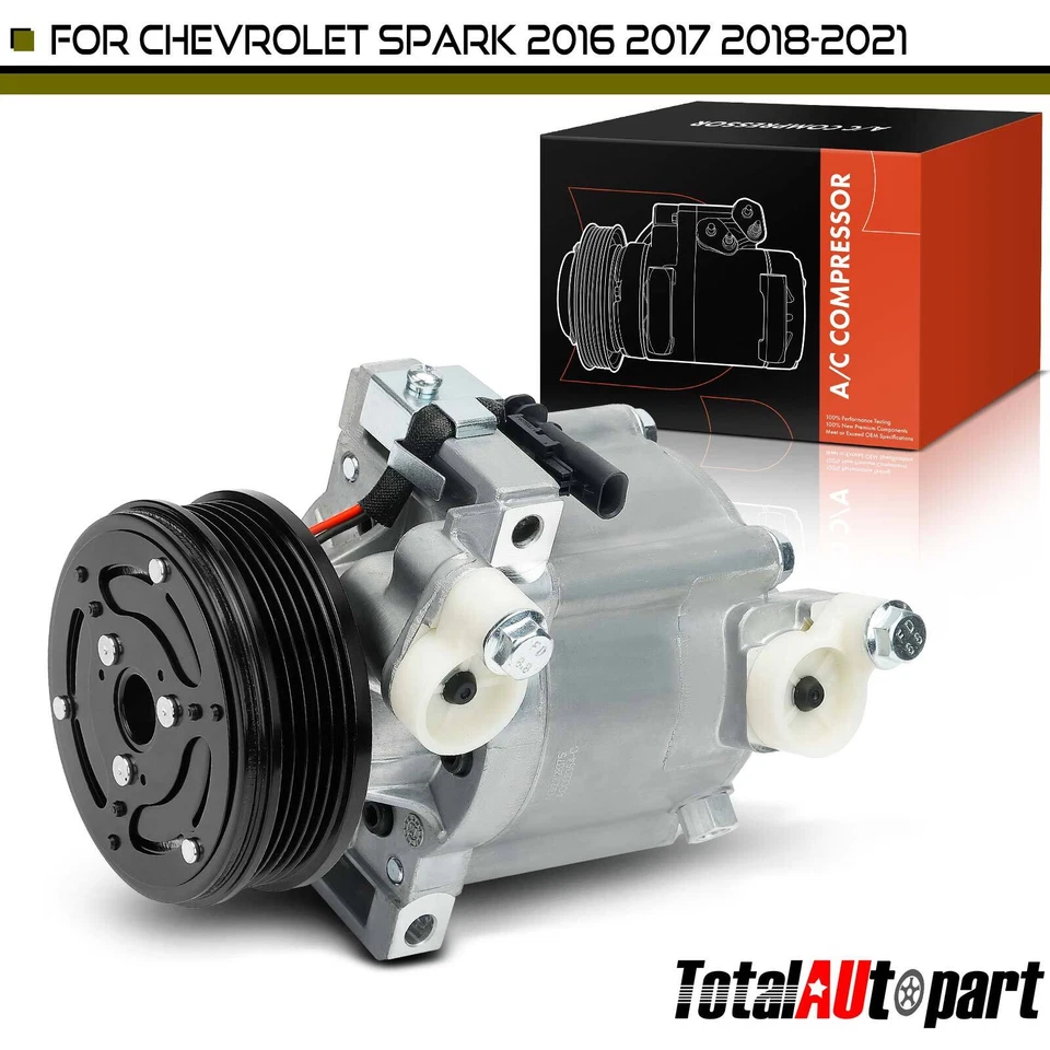 Novo compressor CA A/C com embreagem para Chevrolet Spark 2016-2022 1.4L 5 ranhuras - Imagem 1 de 4