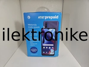 Brand NEW Motorola Moto G Pure 32GB Deep Indigo AT&T Prepaid Smartphone - Picture 1 of 3