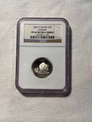 2005 S SILVER 25C KANSAS PF 69 ULTRA CAMEO - Image 1 of 2