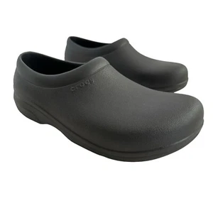 Crocs Slip Resistant Shoes On The Clock Black Clogs Nurse Chef Women's 10 Mens 8 - Picture 1 of 12