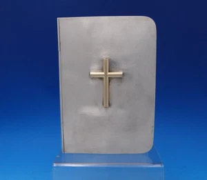 Allan Adler Sterling Silver Bible Cover Hinged Binding w/ 3-D Gilt Cross (#7382) - Picture 1 of 9