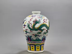 Hermoso jarrón chino pintura a mano dragón porcelana dragón Mei - Imagen 1 de 9