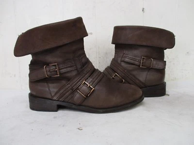 Joie Brown Leather Biker Moto Ankle Boots Womens Size 36 EUR - Image 1 of 4