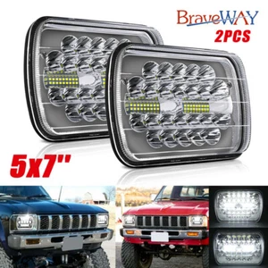 Pair 5x7" 7x6" inch Suqare LED Headlights Hi-Lo Beam For Pickup 1982-1995 Truck - Picture 1 of 14