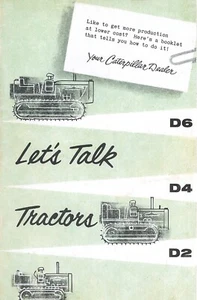 Caterpillar Lets Talk Tractors Booklet D2 D4 D6 1950s - Picture 1 of 3