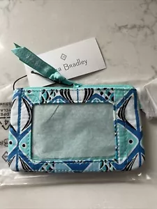 Vera Bradley iconica custodia ID con zip in blu Go Fish #14559-P73 nuova con etichette - Foto 1 di 4