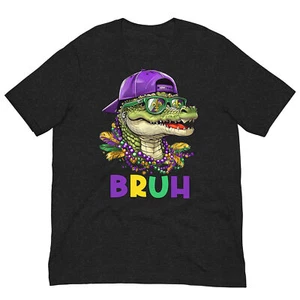 Mardigator Alligator Bruh Mardi Gras Costume Teens Boys Kids T-Shirt - Picture 1 of 16