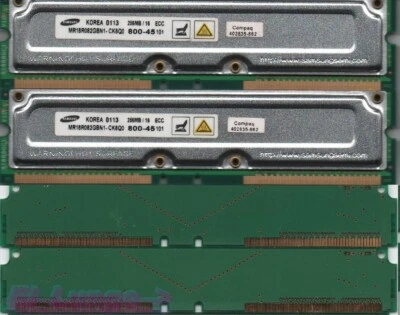 Kit Ram Rambus Rimm Samsung MR18R082GBN1-CK8 256 MB x 2 Totale 512 Mb + Terminat - Immagine 1 di 4