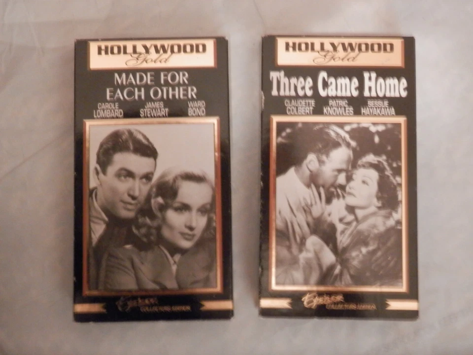 Two Hollywood Gold VHS Tapes , Jimmy Stewart , Carole Lombard, Claudette Colbert Foto 1 de 1
