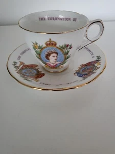 1953 Coronation Teacup And Saucer Royal Stafford Mint Condition - Picture 1 of 8