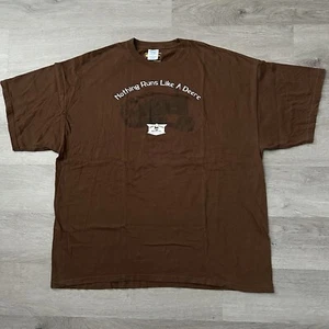 John Deere T-Shirt Men’s Size XXL Brown Short Sleeve Lightweight Cotton Logo - Picture 1 of 10