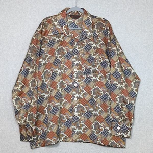 Camisa de Colección Jaymar Disco Botón Para Hombres 2X Manga Larga Patrón Patchwork - Imagen 1 de 8