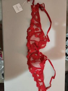 Ramolli Intamtes Bra Size Large Red Lace - Picture 1 of 4