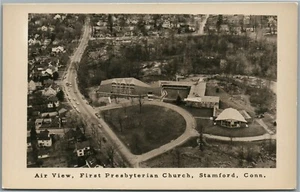 STAMFORD CT LUFTANSICHT VINTAGE ECHTFOTO POSTKARTE RPPC - Bild 1 von 2