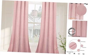 Pink 96in Long Luxury Velvet Curtain Panels with Grommet, Insulated Soft - Picture 1 of 8