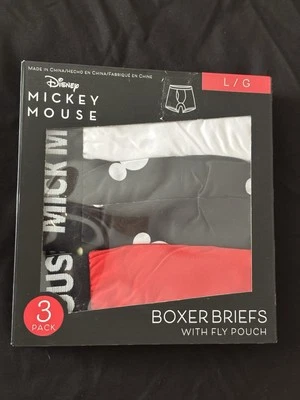 Paquete de 3 calzoncillos boxer para hombre de Mickey Mouse de Disney brevemente declarados talla grande Fly Pouc Foto 1 de 4