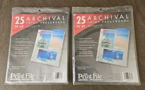 BNWT 2 Packs of Print File 25 Archival Photo Print Preservers 46-6P 3 Ring New - Picture 1 of 7