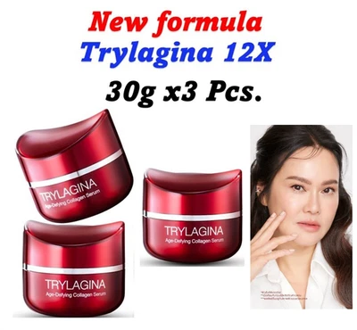 3x TRYLAGINA Ultimate Collagen Serum 12X Moisturizing Anti-Wrinkle Radiance 30g - Image 1 of 4
