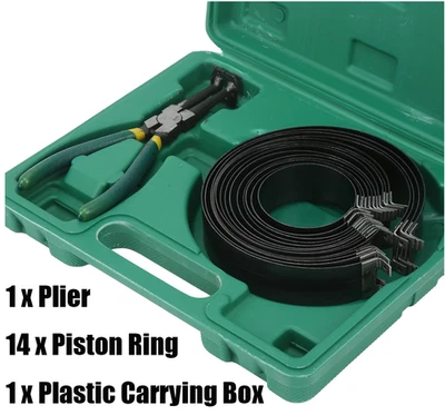 Engine Piston Ring Compressor Tool Set For Car Truck Auto With Pliers & 14 Bands - Image 1 of 4