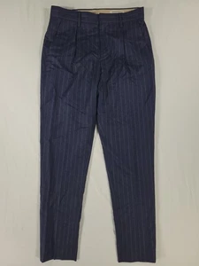 Banana Republic Pants 28x29 Navy Vitale Barberis Canonico Flannel 120s Striped - Picture 1 of 11